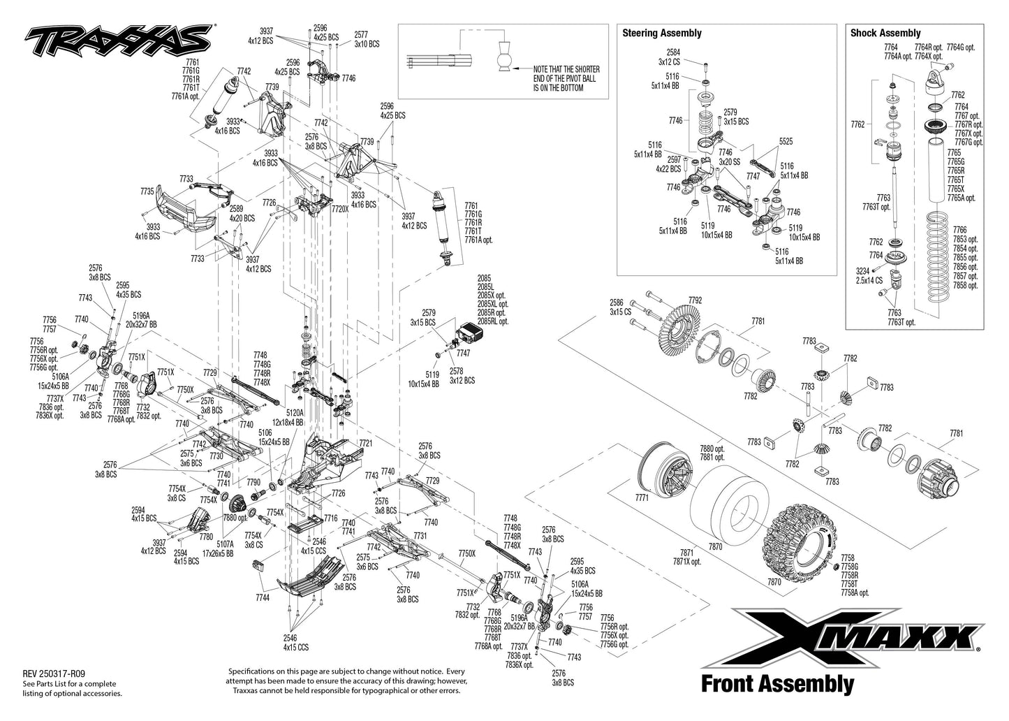 Traxxas X-Maxx Exploded Views