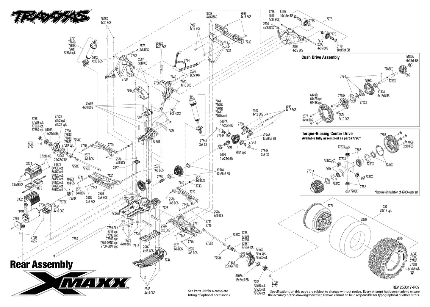 Traxxas X-Maxx Exploded Views