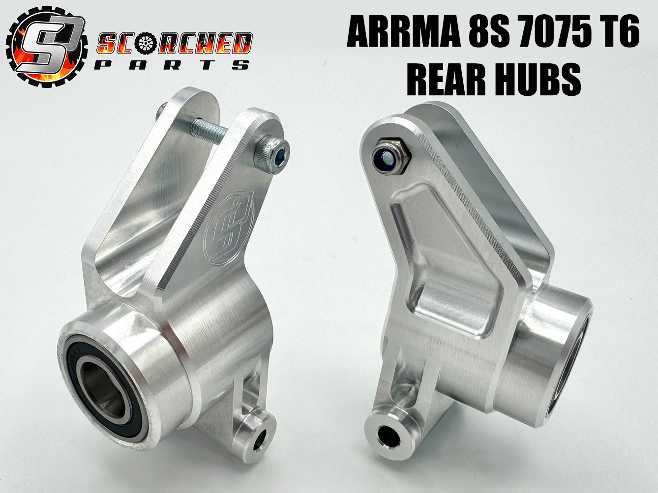 SCORCHED Rear Hub Carrier Pair - for Arrma 8s Kraton & Outcast