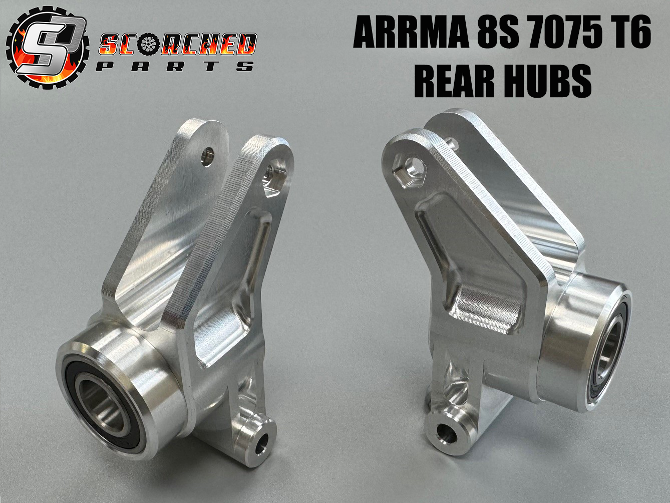 SCORCHED Rear Hub Carrier Pair - for Arrma 8s Kraton & Outcast