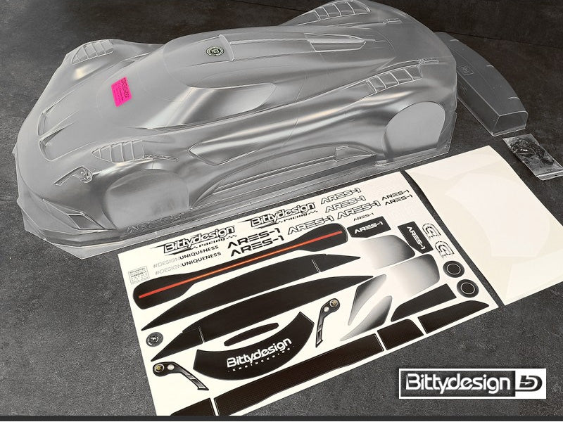 Bitty Design ARES-1 1/7 Clear Body - ARRMA Infraction/Limitless (1.5mm Thick) BD-GT7-AS1
