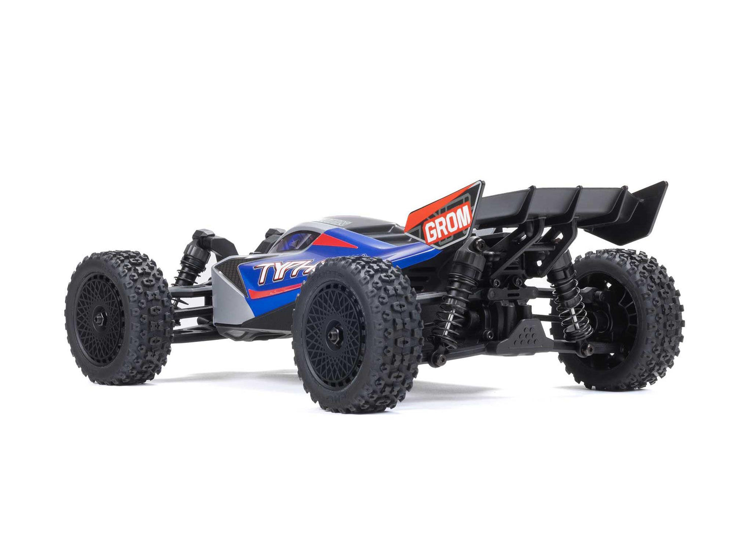 Arrma 1/18 TYPHON GROM MEGA 380 Brushed 4x4 Buggy RTR - Blue/Silver with Battery/ Charger C-ARA2106T1
