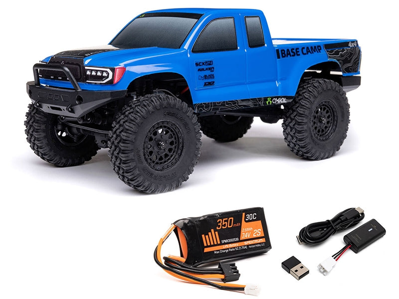Axial 1/24 SCX24 Base Camp 4WD Rock Crawler RTR with Battery and Charger - Blue C-AXI-1219T2