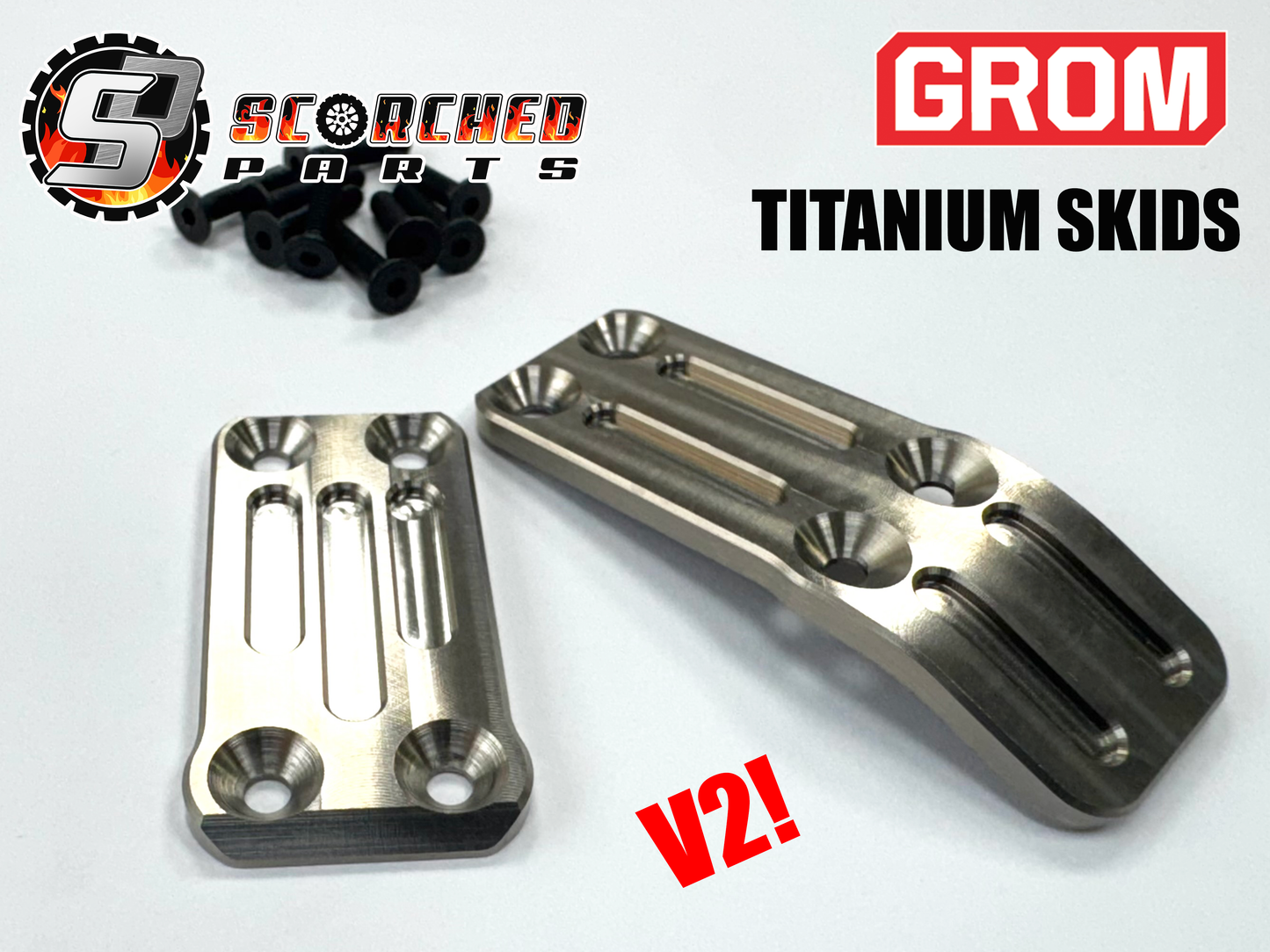 Titanium Skid plates Pair- for Arrma GROM