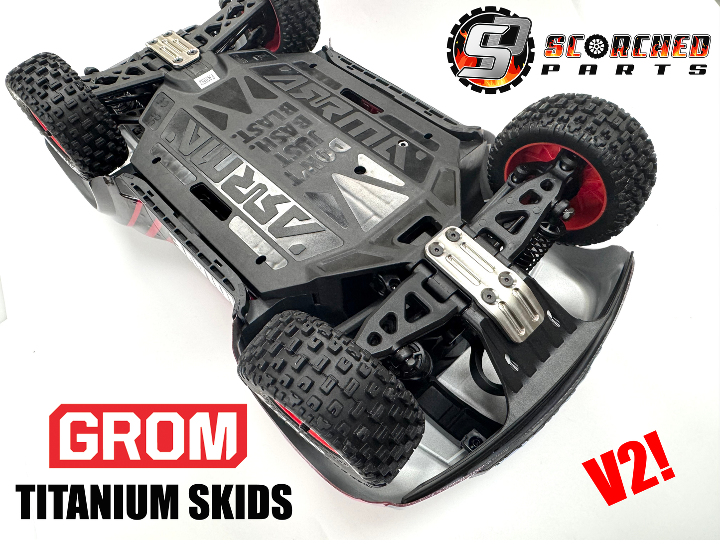 Titanium Skid plates Pair- for Arrma GROM