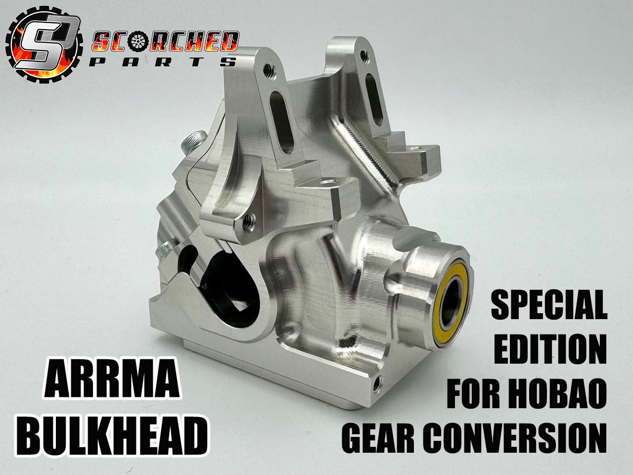 Diff Housing / Bulkhead - For Arrma 6s Speed cars - Special for conversion to Hobao gears