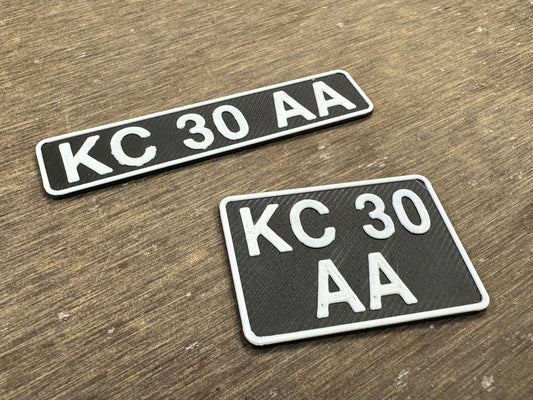 1/10 Crawler Number Plate (pair) - Military Land Rover