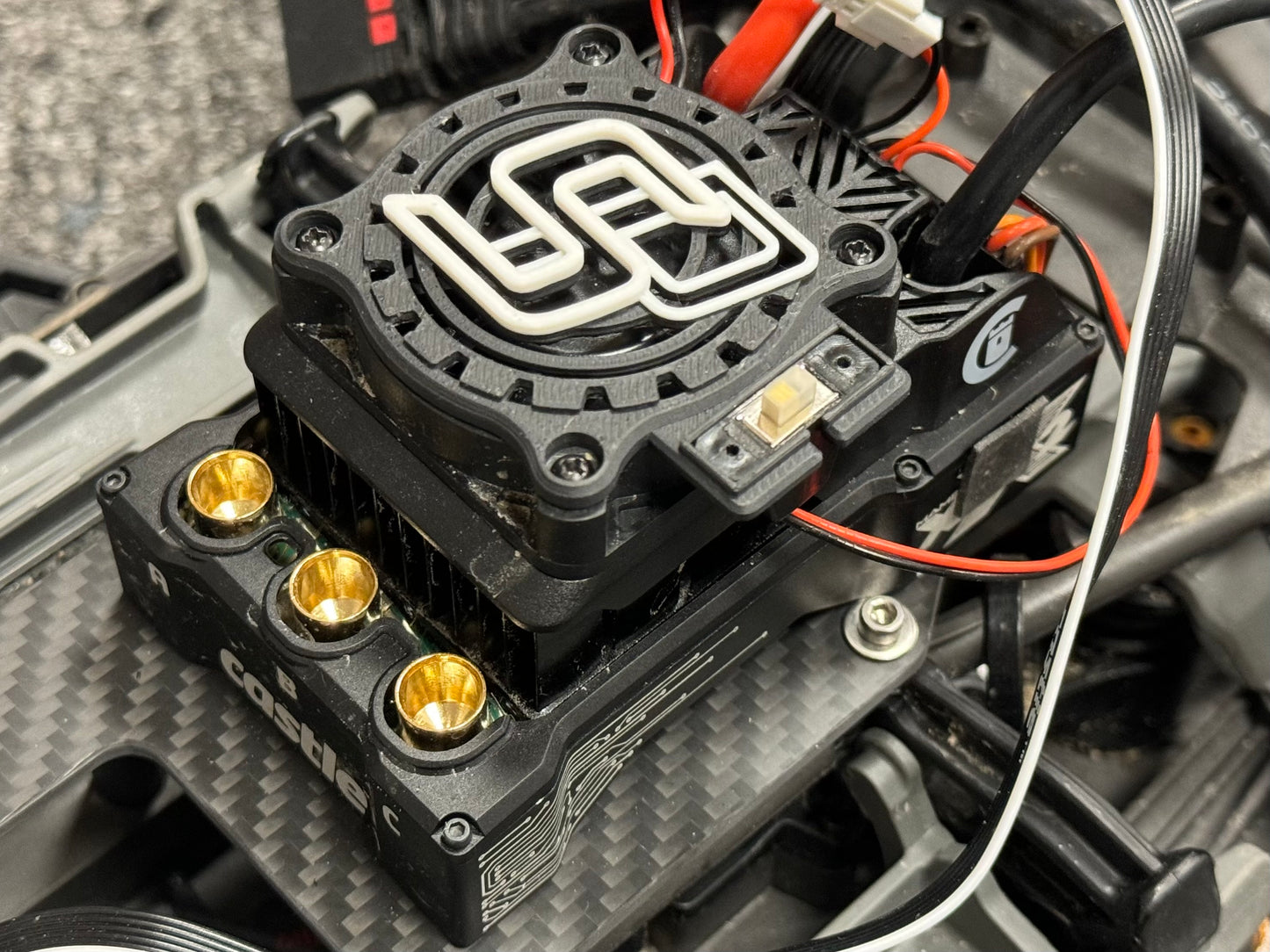 Scorched Fan Cover for Castle XLX2 / Cobra5 / ACE with switch holder