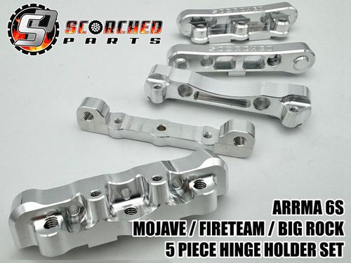 Complete 5pc Hinge Pin Holder set 7075 T6 - for Arrma Mojave / Big Rock 1/7 / Fireteam