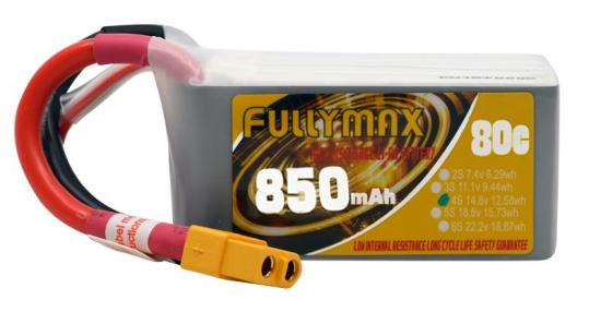 Fullymax 850mAh 4S 14.8v 80C LiPo (XT60) Suits Turbowing Boosters