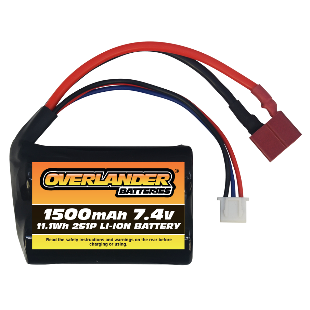 Overlander 1500mAh 7.4V 2S 18500 Li-Ion Battery FTX Tracer High Capacity
