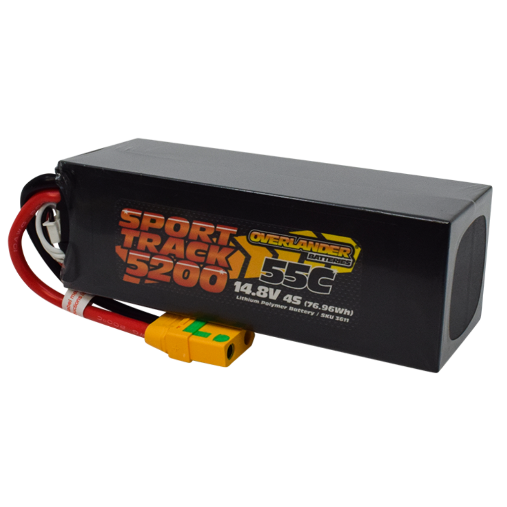 Overlander 5200mAh 14.8V 4S 55C Hard Case Sport Track LiPo Battery (EC5)
