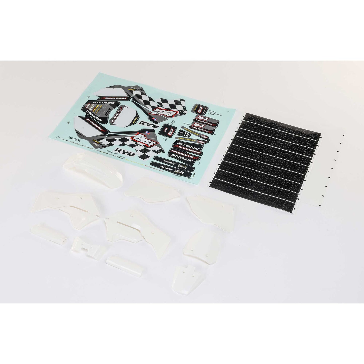 LOSI Promoto White Plastics with Wraps: Promoto-MX Z-LOS260005