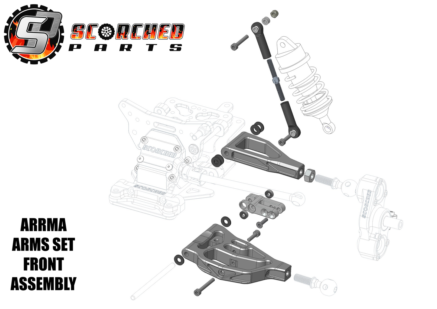 Speedrun Rocker Arm Kit - Arrma Limitless, Infraction, Felony