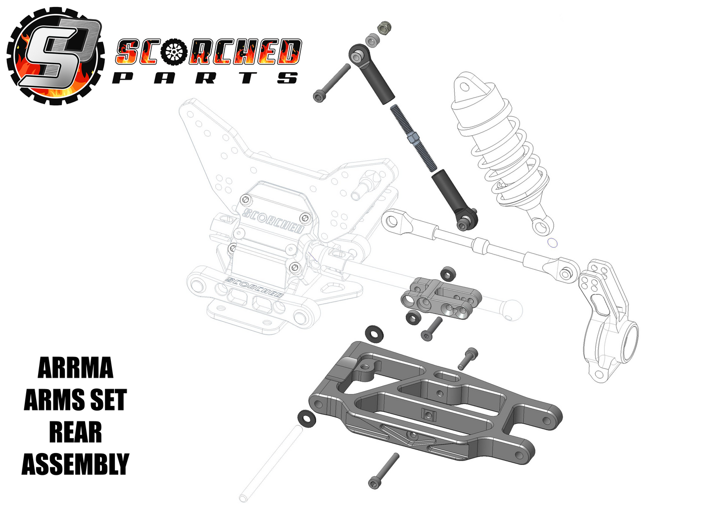 Speedrun Rocker Arm Kit - Arrma Limitless, Infraction, Felony