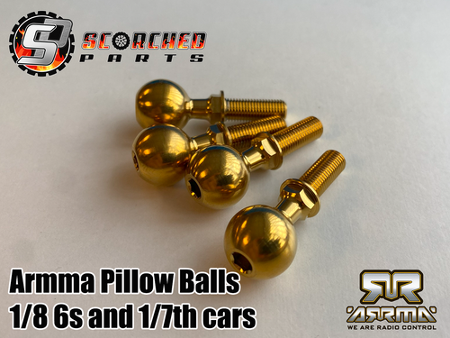 Titanium PVD coated Pillow Balls (Set of 4) - for Arrma 6s and 1/7th vehicles