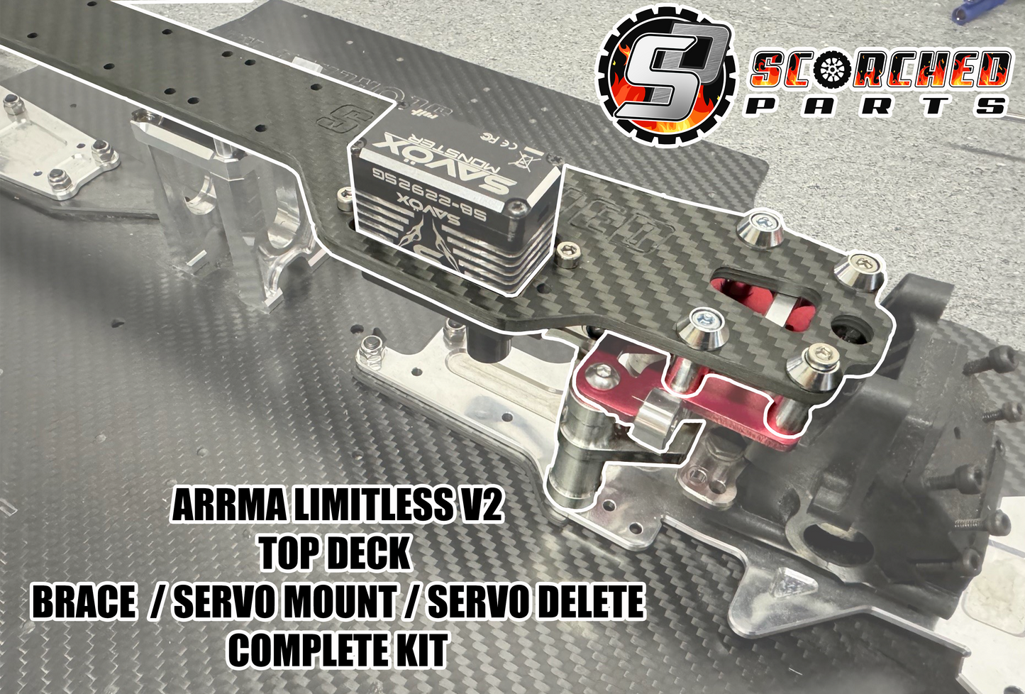 Carbon Fibre Top Deck / Servo mount / Steering full kit - Infraction / Limitless