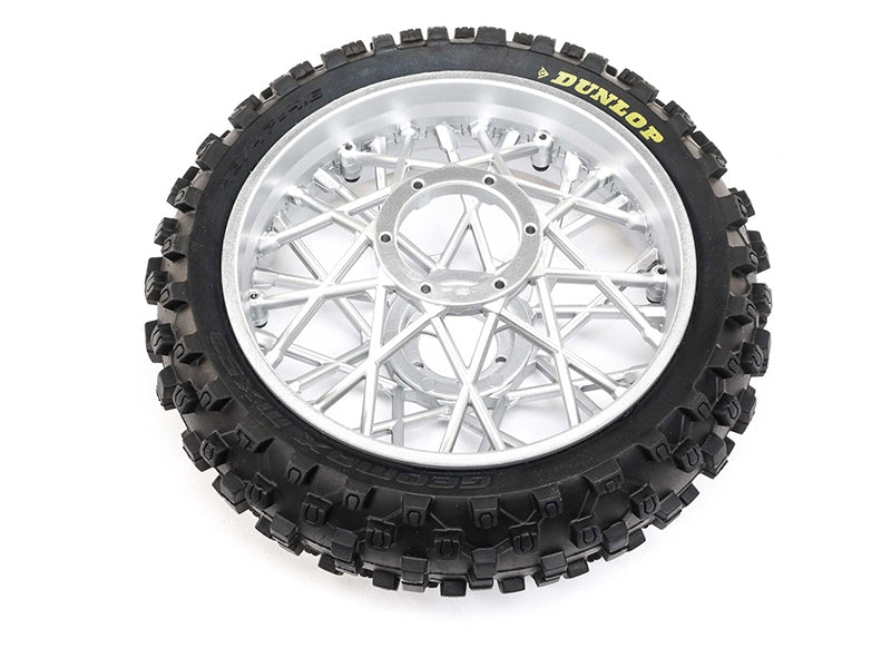 Losi Dunlop MX53 Rear Tire Mounted, Chrome: Promoto-MX Z-LOS46007