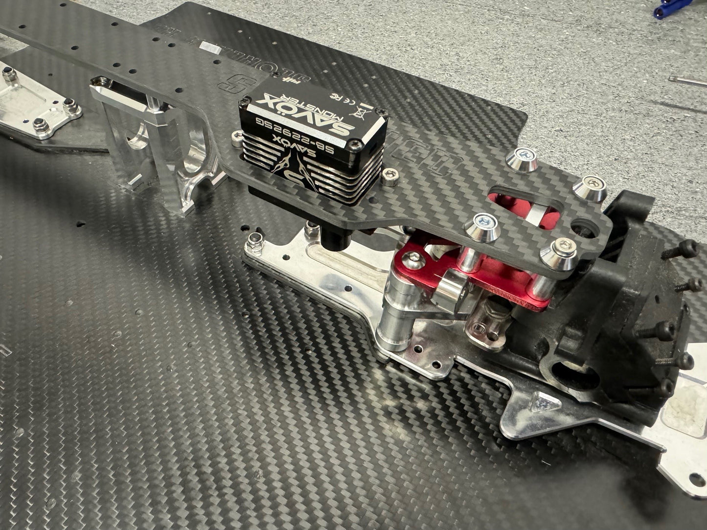 Carbon Fibre Top Deck / Servo mount / Steering full kit - Infraction / Limitless