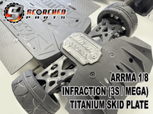 Load image into Gallery viewer, Titanium Skid Plate - for Arrma all Mega / 3S and 4S cars