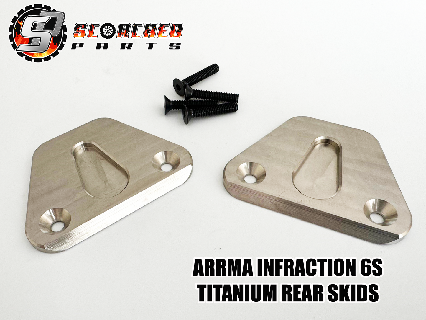 Titanium Rear Skid plates - for Arrma 6s Infraction v1,v2 / Felony
