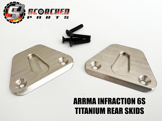 Titanium Rear Skid plates - for Arrma Limitless 120, 6s Infraction v1,v2 / Felony