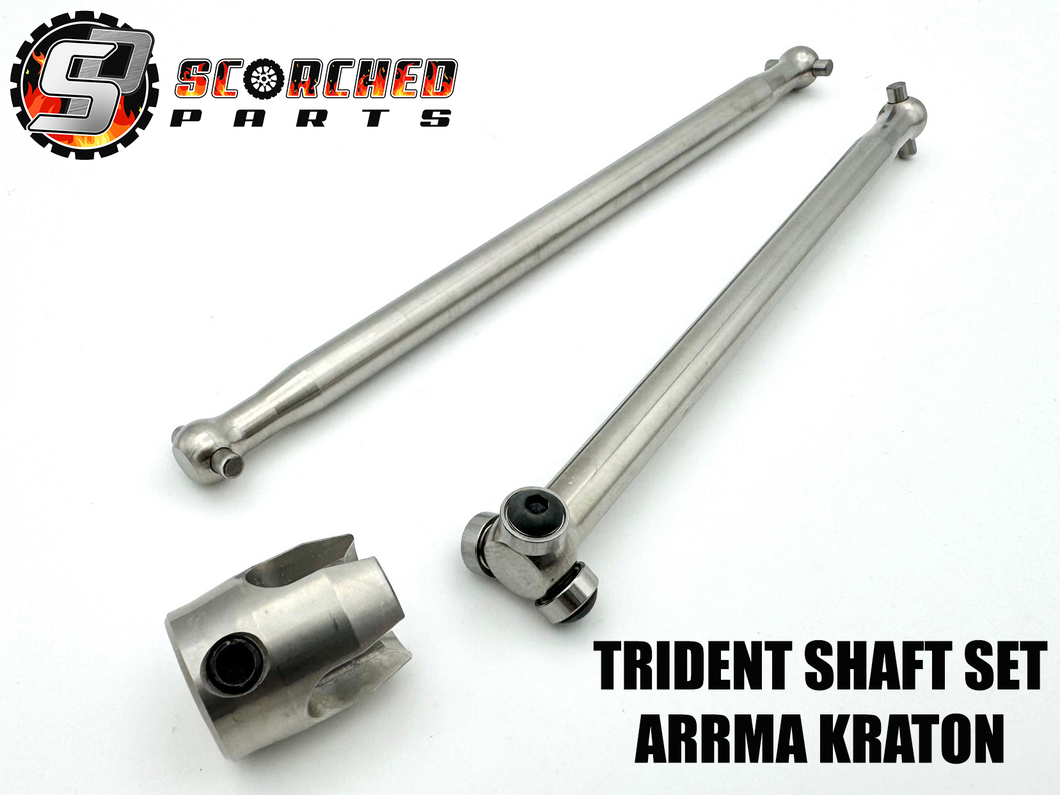 Trident Ball Bearing Titanium Centre Drive Shaft Pair - Both shafts for Arrma Kraton length