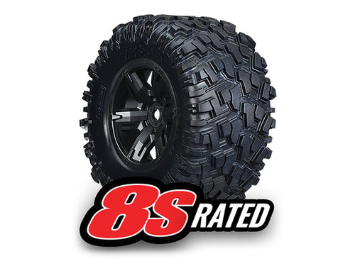 Traxxas X-Maxx 8s Wheels and Tyres (Black Wheels and AT Tyres) (2) TRX7772X