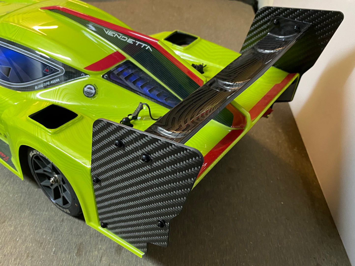 Carbon Fibre Rear Wing Sides - for Arrma Vendetta