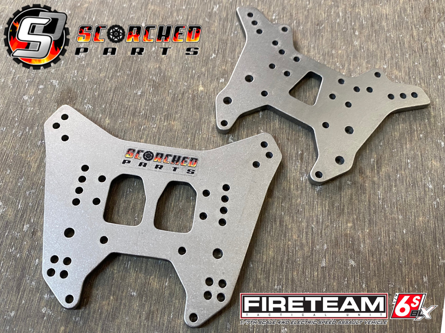 Titanium Shock Towers - for Arrma Fireteam & 1/7 Big Rock
