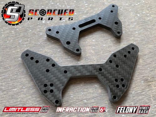 Carbon Fibre Shock Towers - for Arrma 1/7 Limitless (V1&2), Infraction (V1&2) and Felony