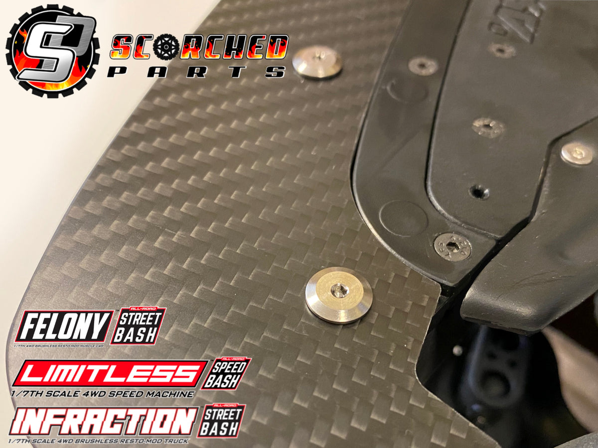 Front Splitter Titanium Screw Set - for Arrma Infraction / Limitless /  Felony (Replaces ARA727308)