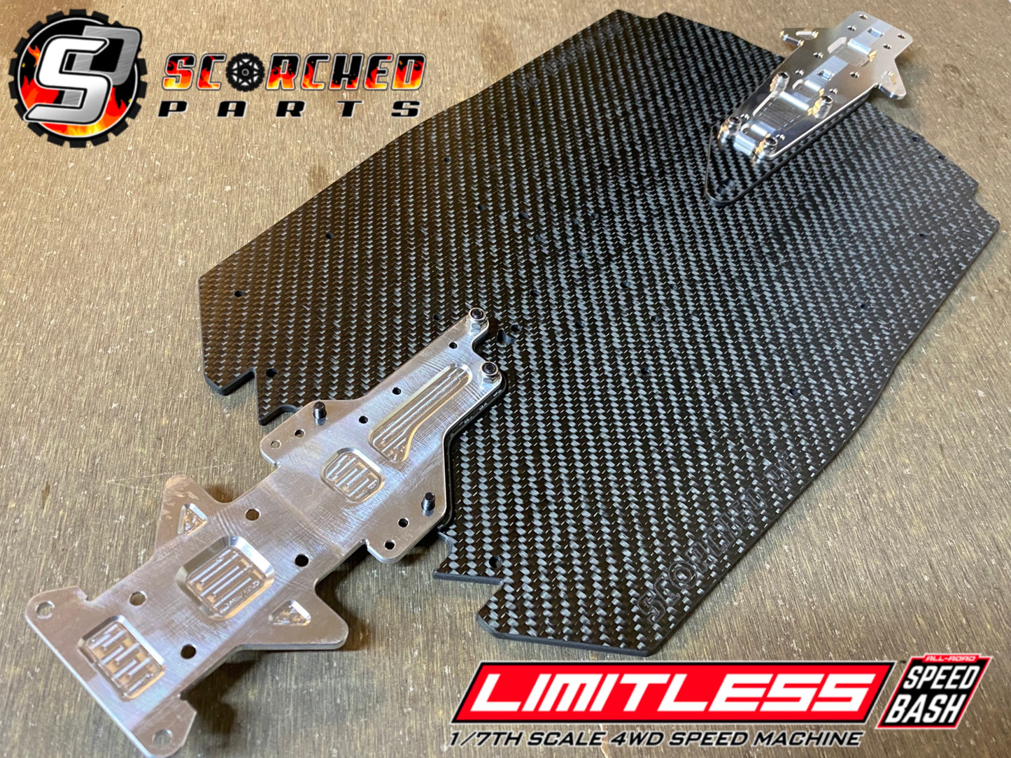 Carbon Fibre Tailored Fit Chassis - for Arrma Limitless  V2 & 120
