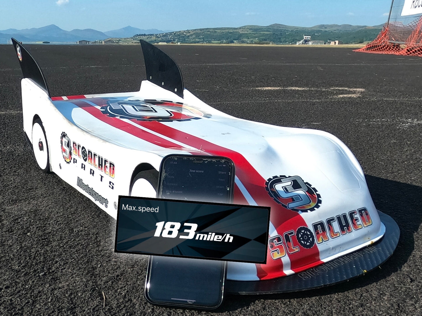 Carbon Fibre Rear Wing Set - for Delta Plastik 1/7th 8500 Jag and C100 Ford