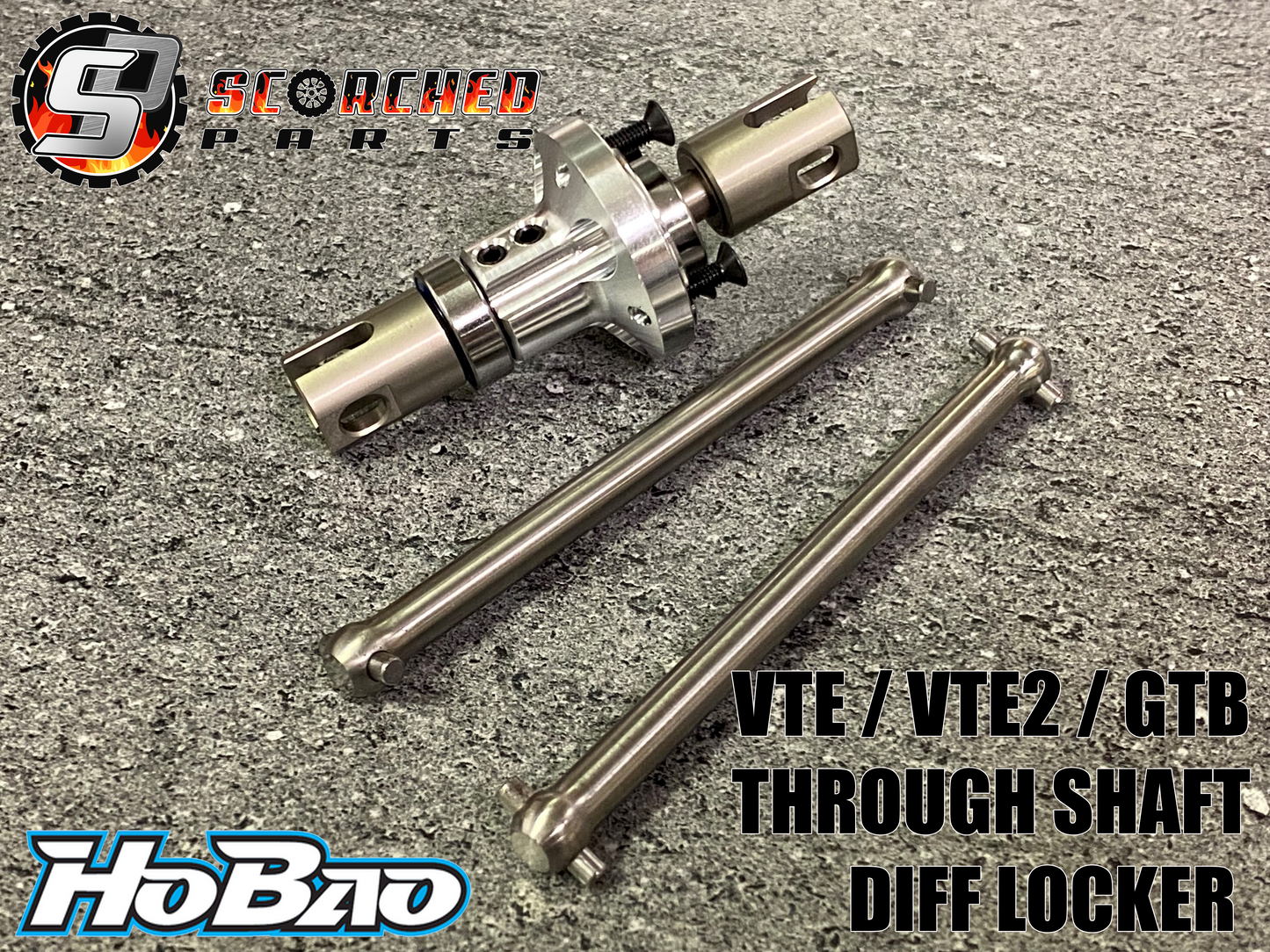 Through Shaft Rear Diff Locker and shafts for Hobao VTE, VTE2, GTB