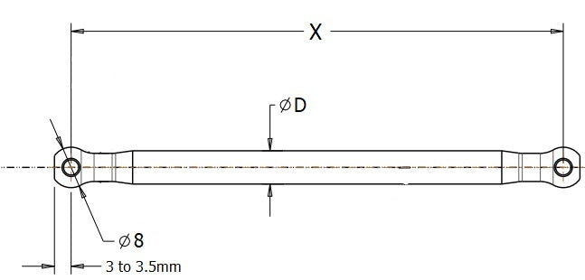 Titanium Centre Drive Shaft Singles (Stock sizes)