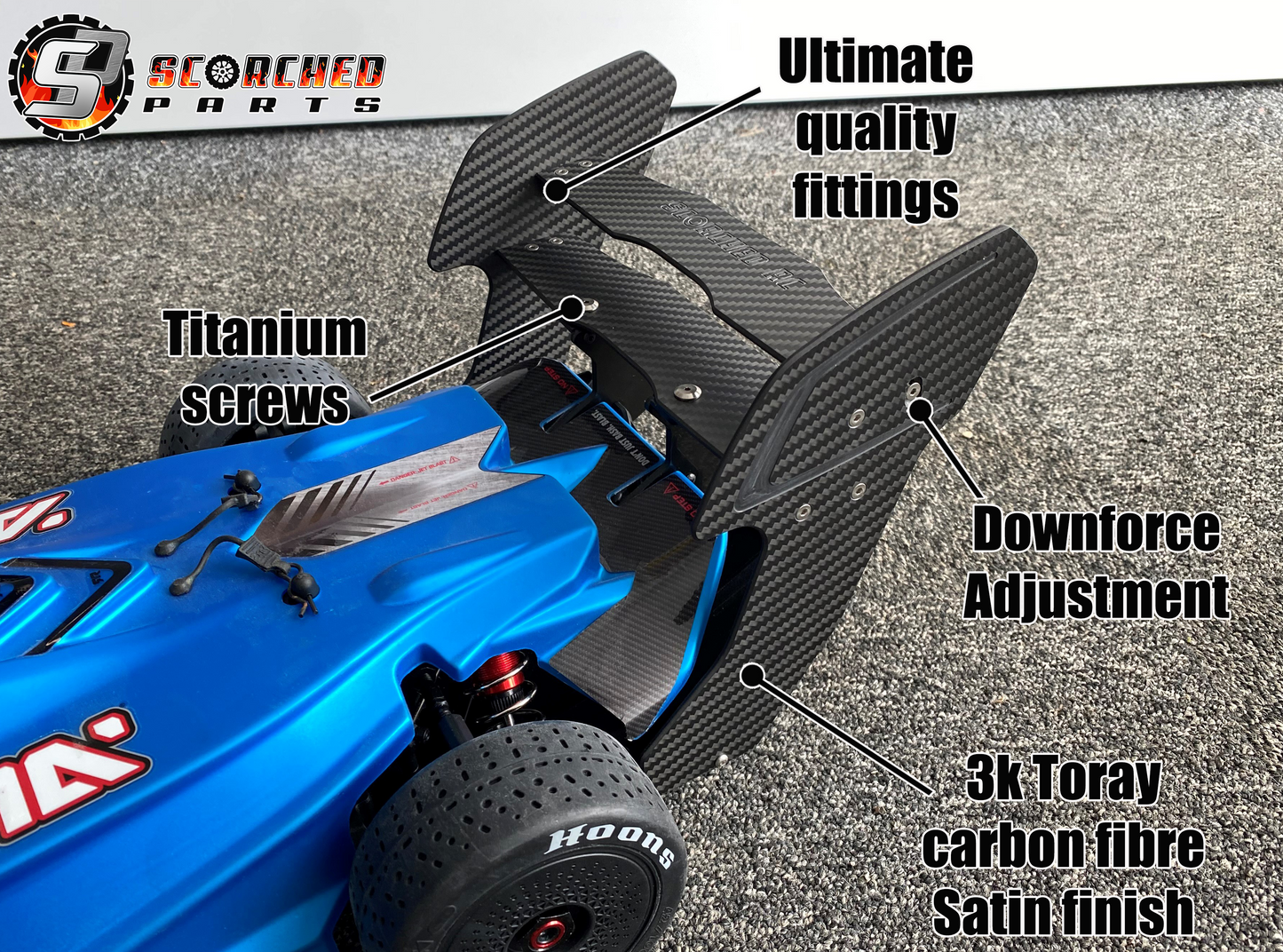 SP Rear Adjustable Twin Wing Set - for Arrma Limitless / Infraction