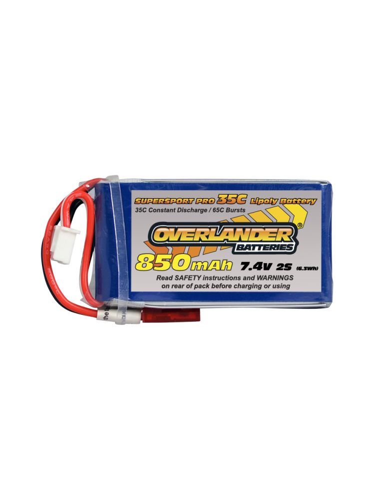 Overlander 850MAH 7.4V 2S 35C SUPERSPORT PRO LIPO BATTERY (Suit Brushless FTX Tracer)