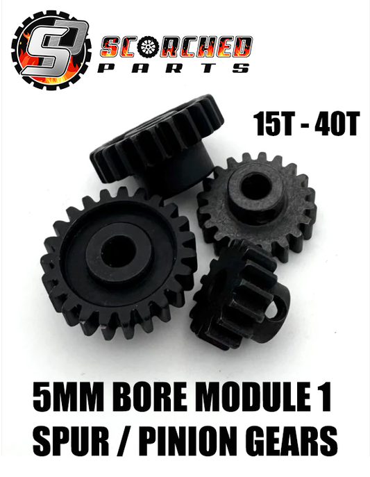 Scorched Parts SPUR GEARS MOD1 5mm BORE - 15 - 40T