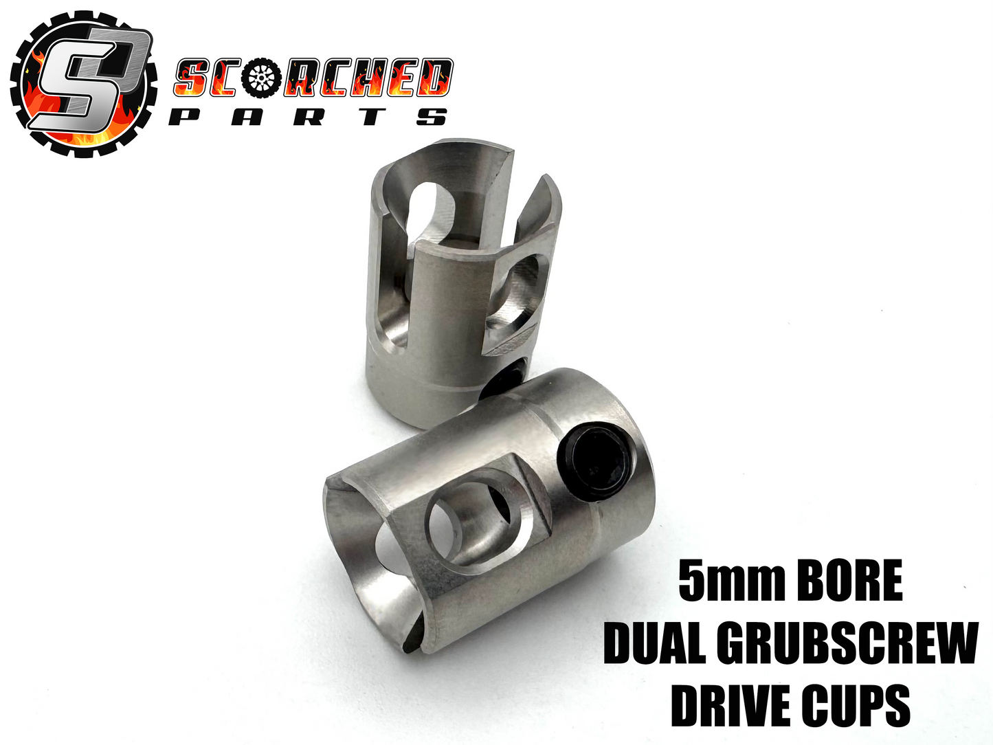 Diff Input / Diff locker Cups, Dual Grubscrew (5mm output to 8mm shaft ball end)