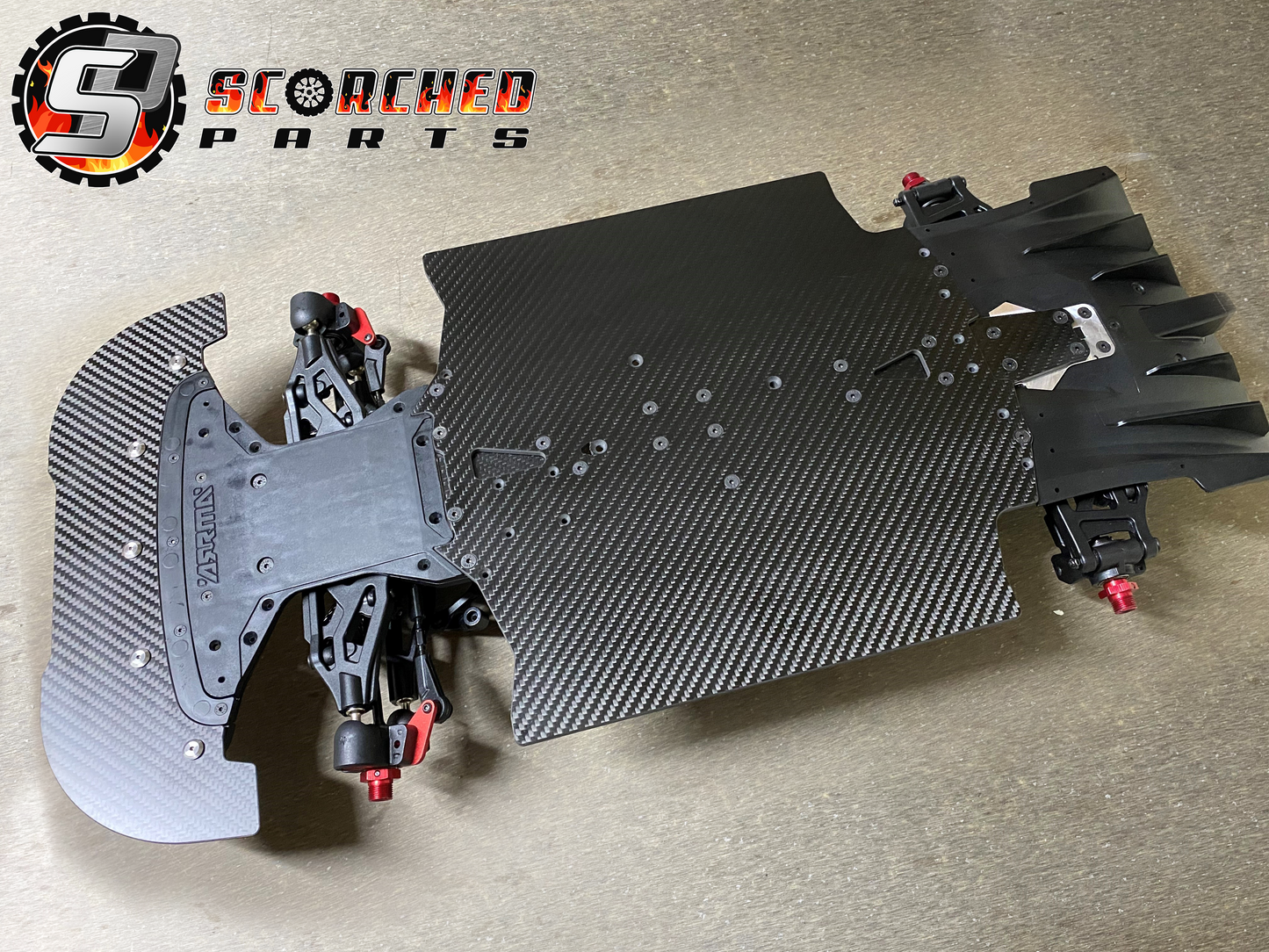 Carbon Fibre Chassis kit - 360mm Wheelbase 1/8, for Arrma