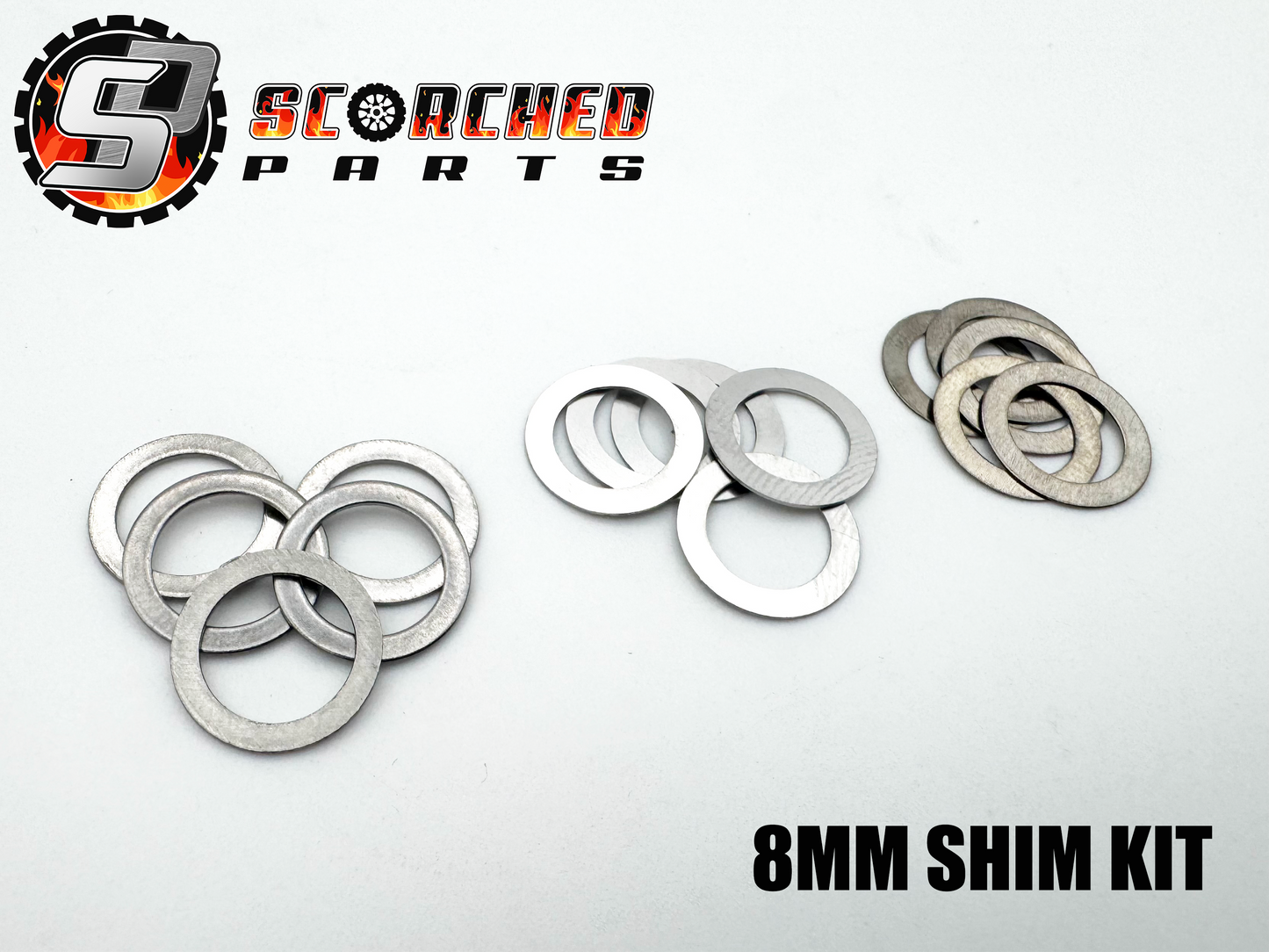 Shim Spacer 15pc Kit - 8mm Spool / Spurs / Axles - 0.5, 0.3 and 0.2 thickness