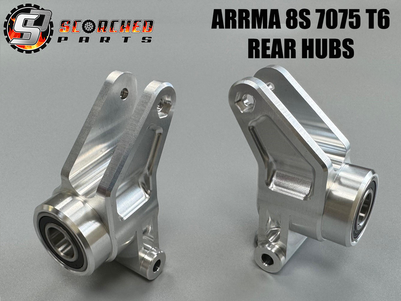 SCORCHED Rear Hub Carrier Pair -  for Arrma 8s Kraton & Outcast