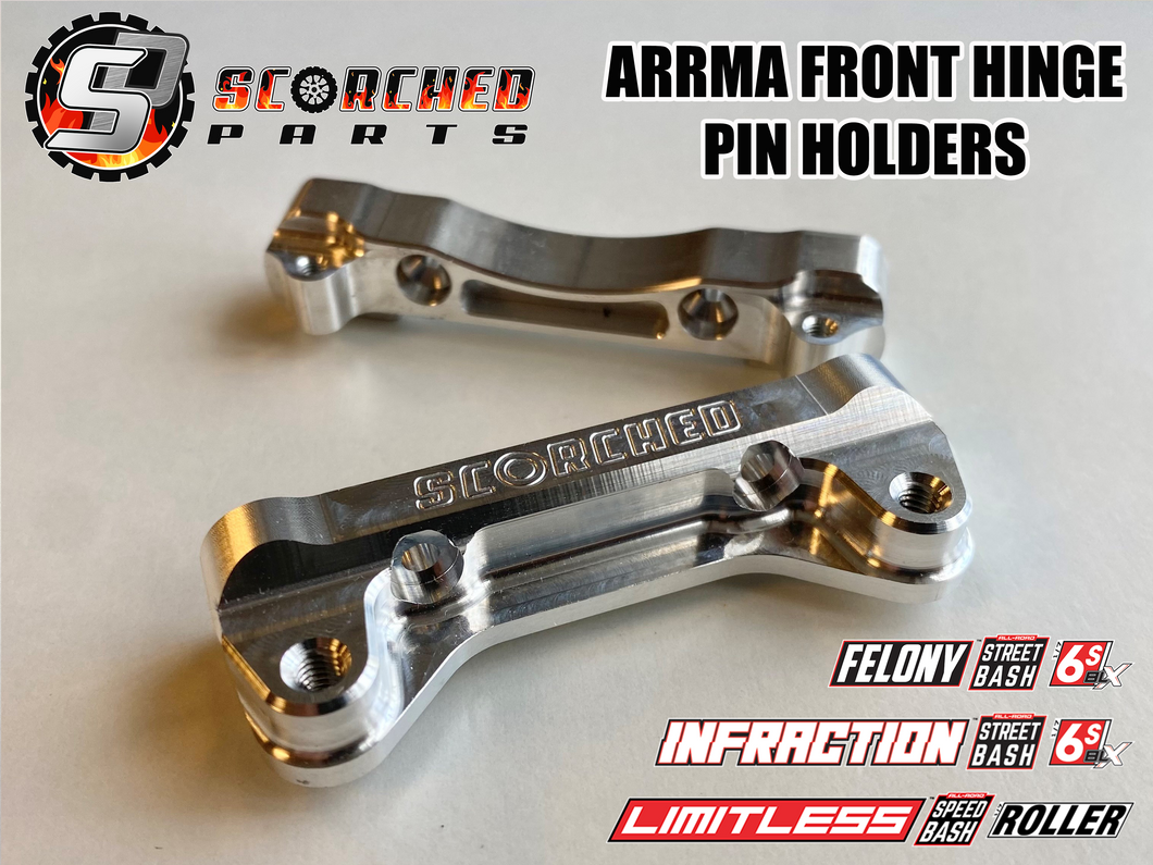Pair Front Hinge Pin Holders - for Arrma Infraction / Limitless / felony