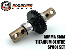 Load image into Gallery viewer, Titanium Centre Drive spool assembly for Arrma 6s and 1/7th