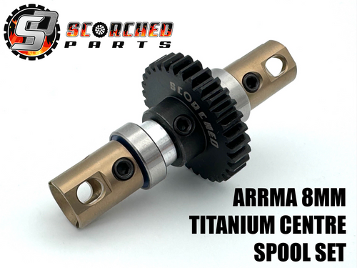 Titanium Centre Drive spool assembly for Arrma 6s and 1/7th