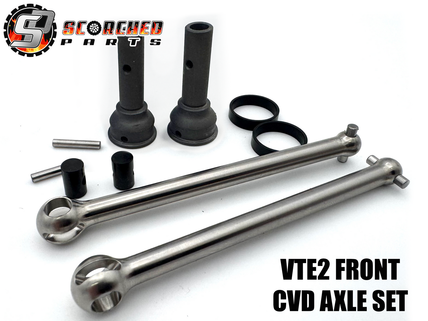 Front Titanium CVD Axle set -  for Hobao VTE2