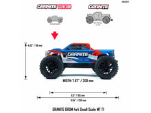 Load image into Gallery viewer, Arrma 1/18 GRANITE GROM MEGA 380 Brushed 4X4 Monster Truck RTR (Blue/Red) C-ARA2102T1