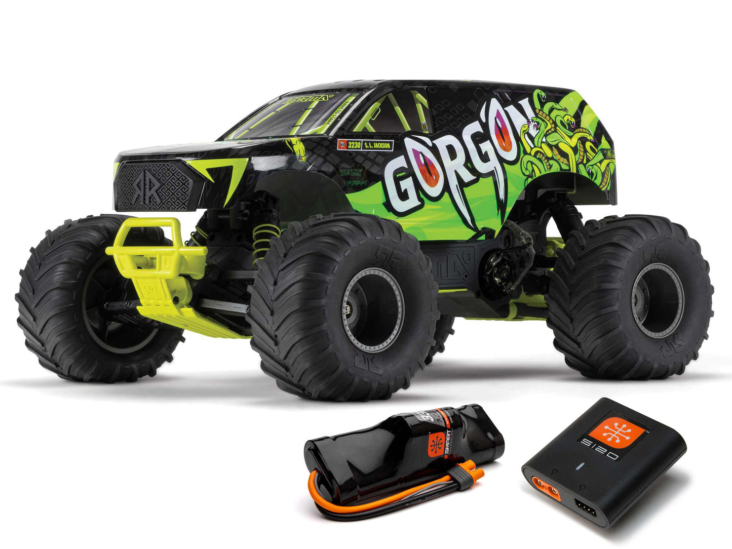 Arrma Gorgon 2wd MT 1/10 RTR w/8.4v Batt/USB Charger Yellow C-ARA3230ST1