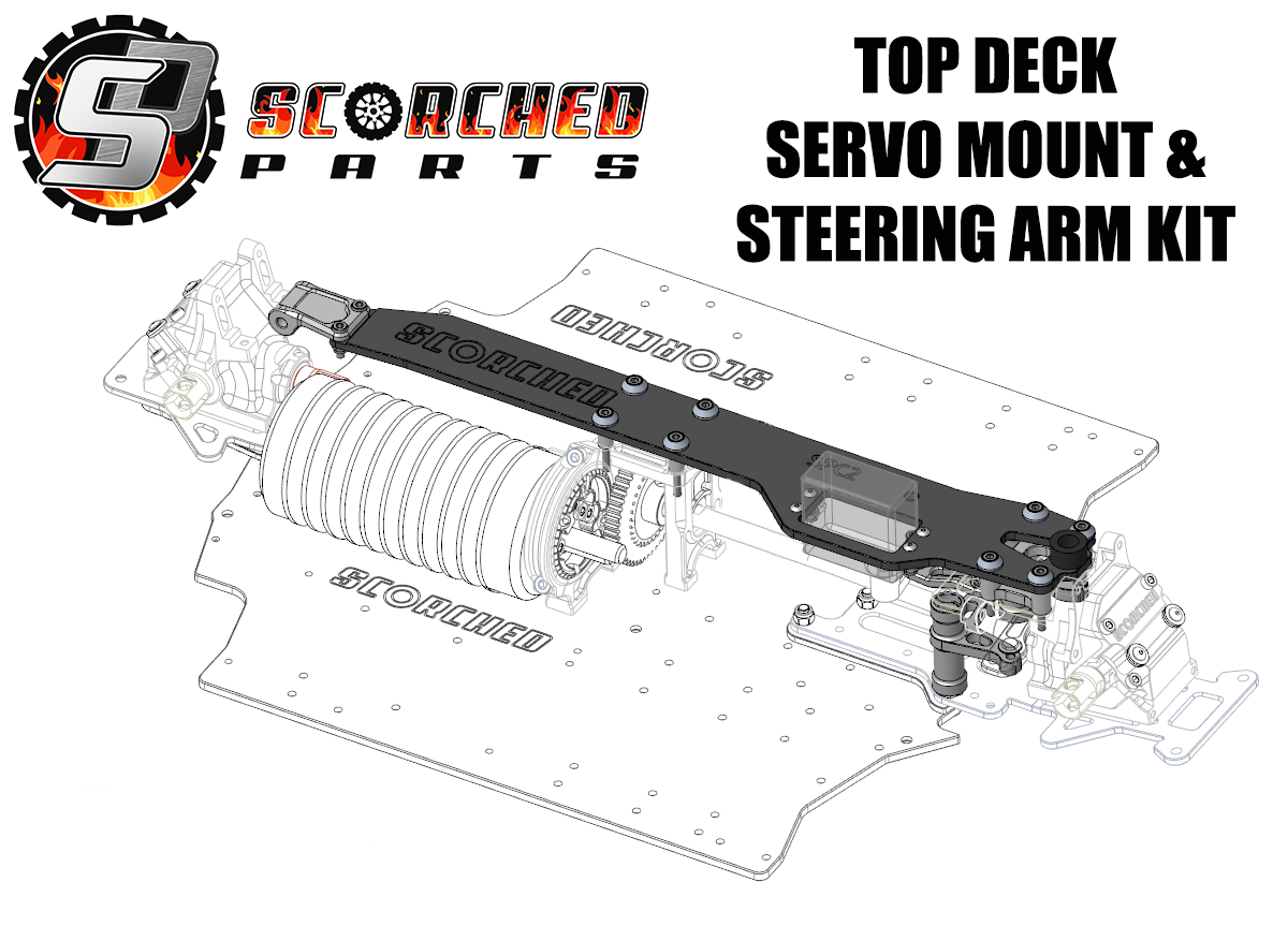 Carbon Fibre Top Deck / Servo mount / Steering full kit - 360mm chassis